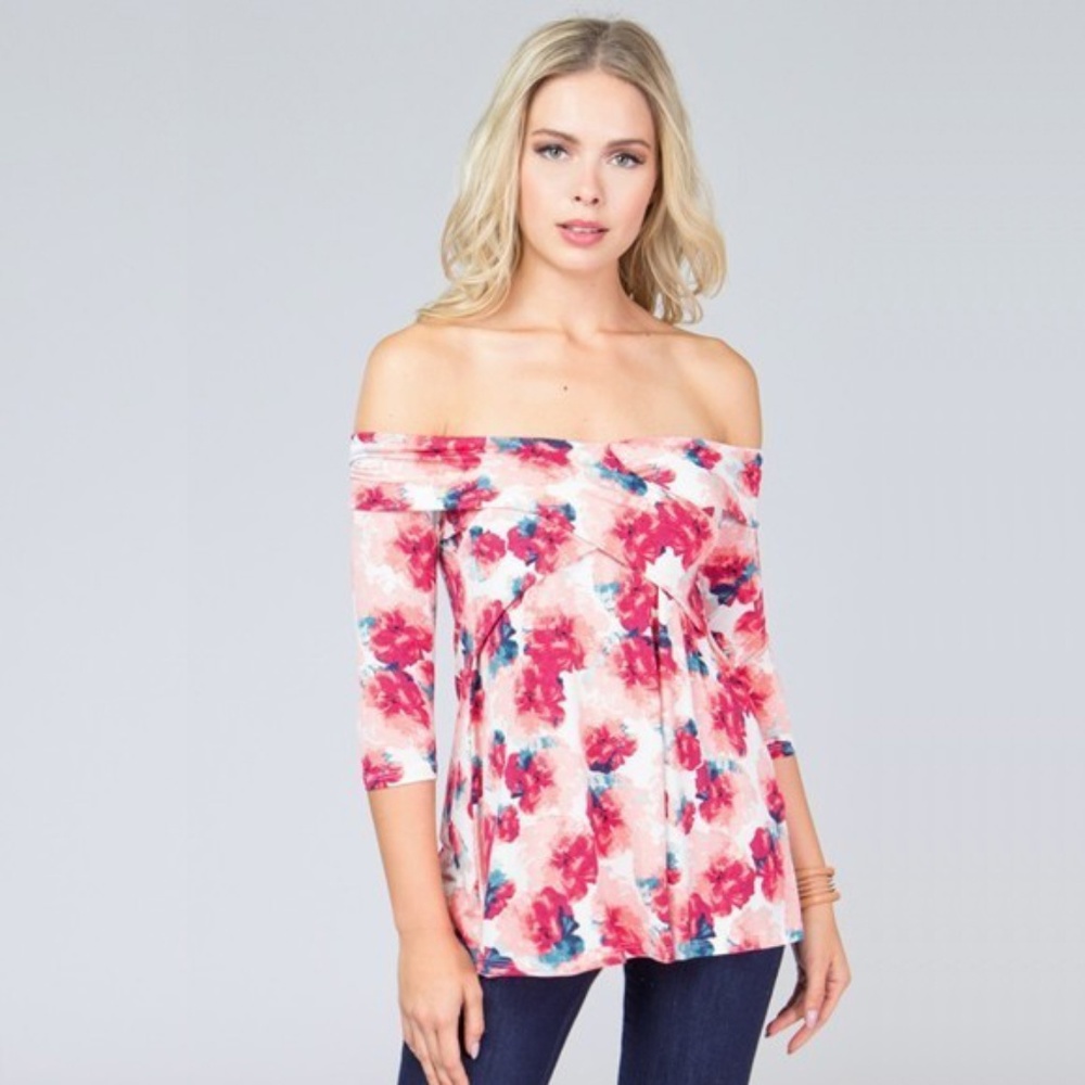 HP♥ Blooms in the City Off-Shoulder Floral Top